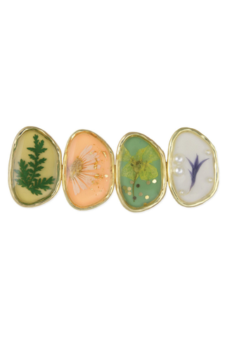 Pastel Dried Flower Gold Barrette