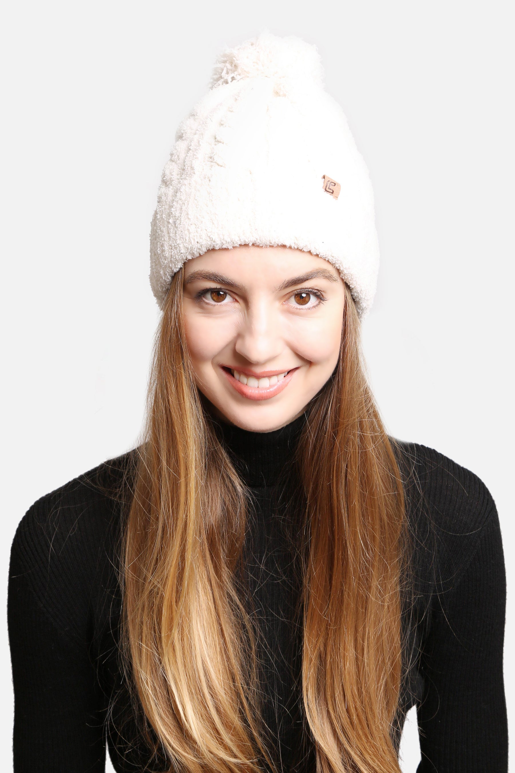 Ivory Pom-Pom Beanie