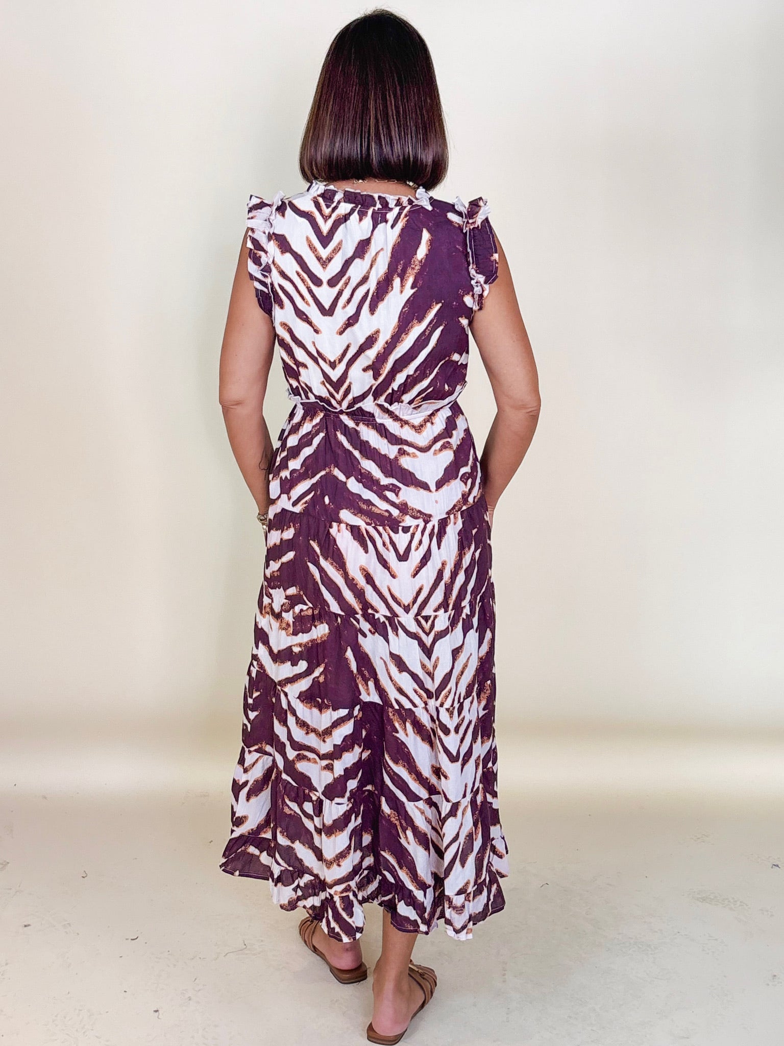 Tiana Abstract Print Tiered Dress