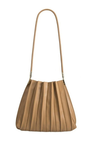 Carrie Vegan Leather Shoulder Bag - Taupe