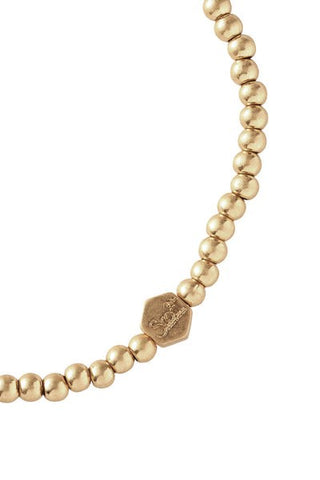 Mini Metal Stacking Bracelet - Ball Beads Gold