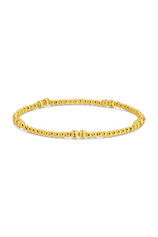 3mm Stretch Bead Bracelet with Textured Large Bead Accents