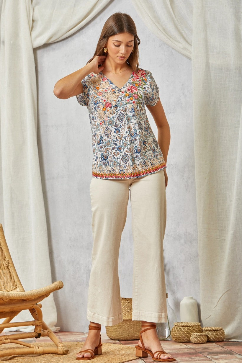 Enchanting Floral Embroidered Top