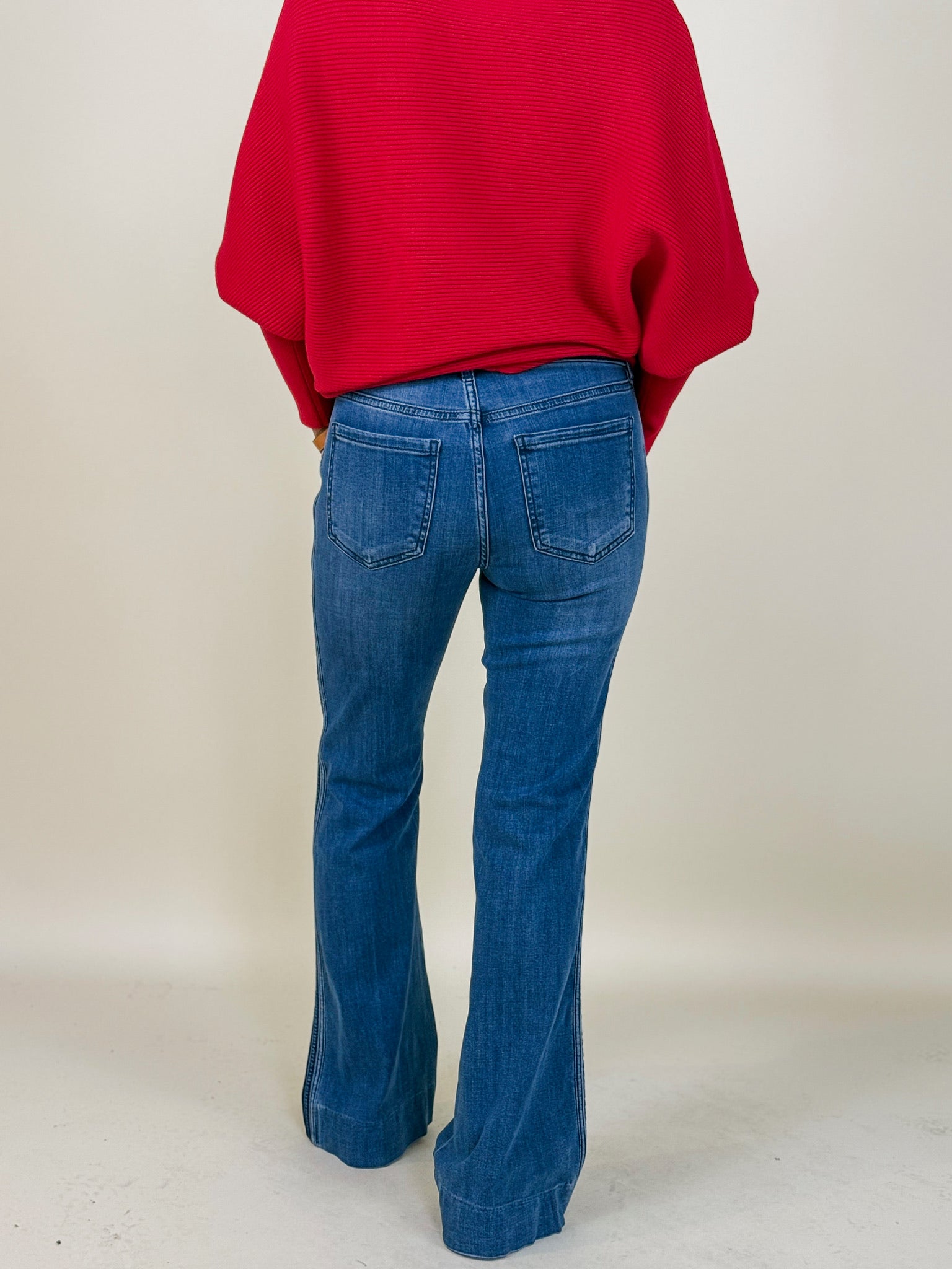 [Liverpool] Hannah Flare Jeans with Self Trim, 32" Inseam