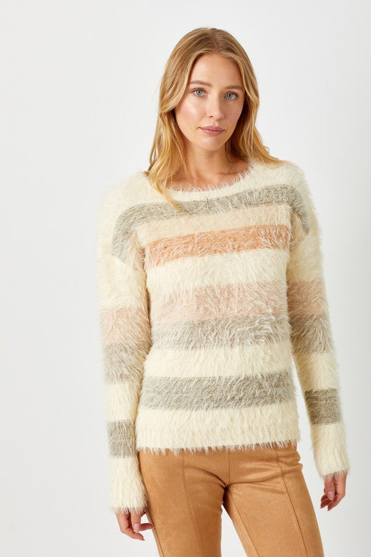 Fuzzy Stripe Sweater
