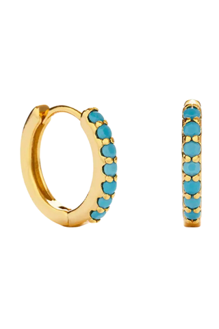 13mm Turquoise Huggie Hoops