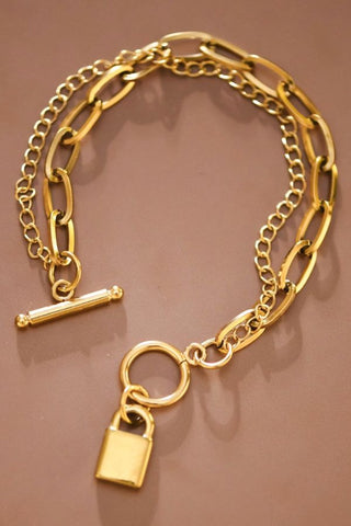 18k Gold Plated Waterproof Stainless Steel Chain Bracelet