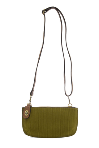 Corduroy Mini Crossbody Wristlet - Olive