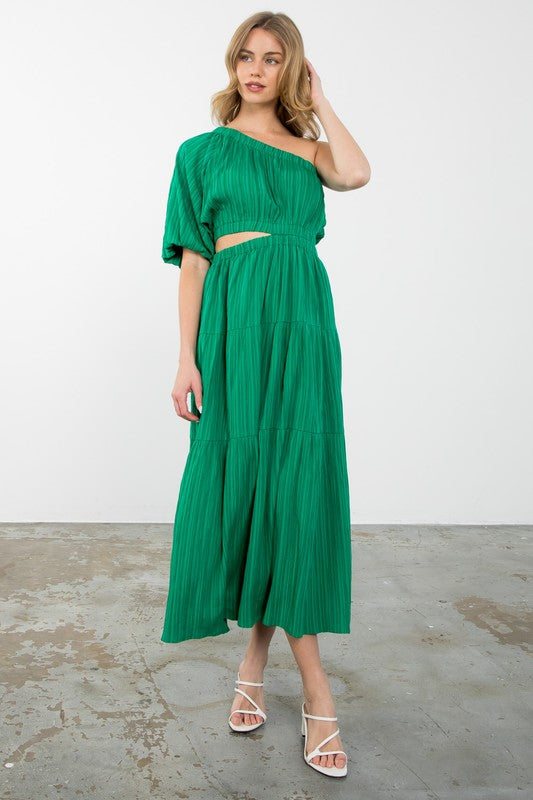 Tricia One Shoulder Tiered Maxi Dress