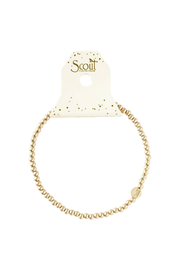 Mini Metal Stacking Bracelet - Ball Beads Gold