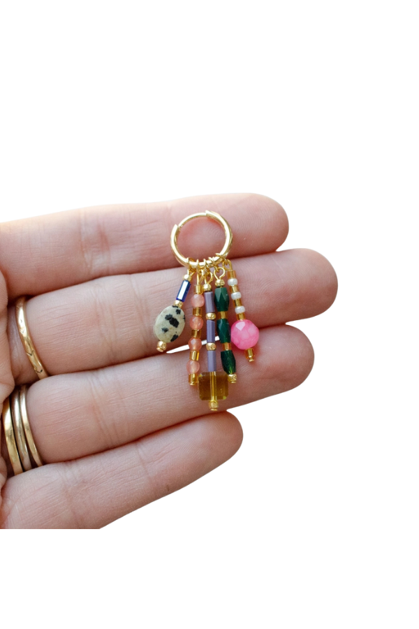 Beaded Charm Dangle Earrings