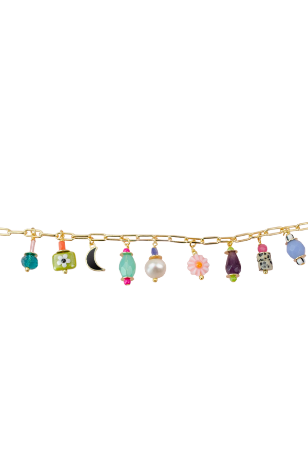 Colorful Pearl Charm Bracelet