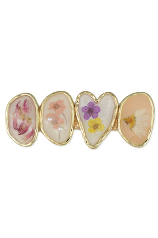 Cottage Classic Light Dried Flower Gold Hairclip