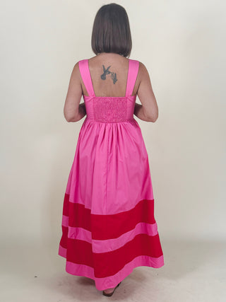 Murry Smocked Contrast Maxi Dress