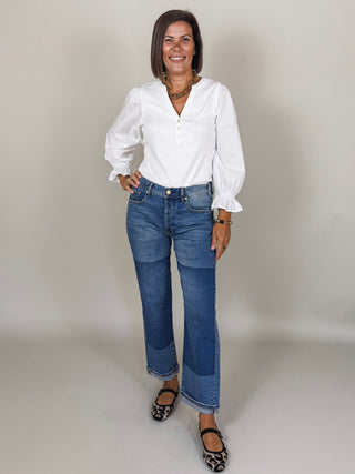 [Liverpool] Sloane Slouchy Girlfriend Cuffed Jeans, 27" Inseam