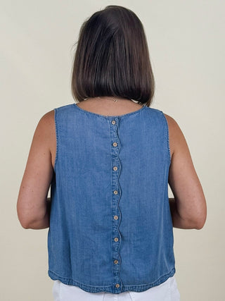 Tina Scallop Hem Sleeveless Top