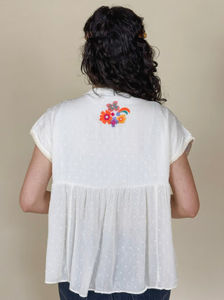 Bea Embroidered Babydoll Top