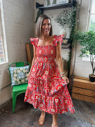 Emy Smocked Midi Dress