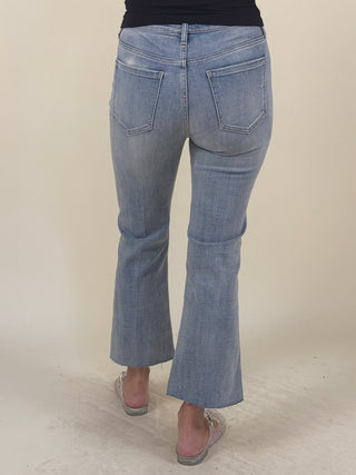 [Liverpool] Hannah Crop Flare Jeans with Cut Hem, 25.5" Inseam
