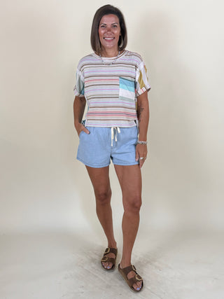Beck French Terry Mixed Stripe Top