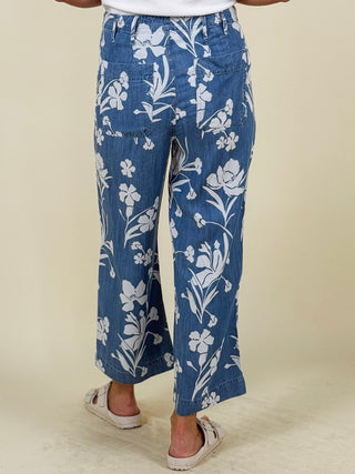 [TRIBAL] Flora Flowy Wide Crop Pants
