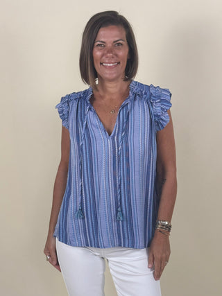 [Liverpool] Lillian Flutter Sleeve Ruffed Top