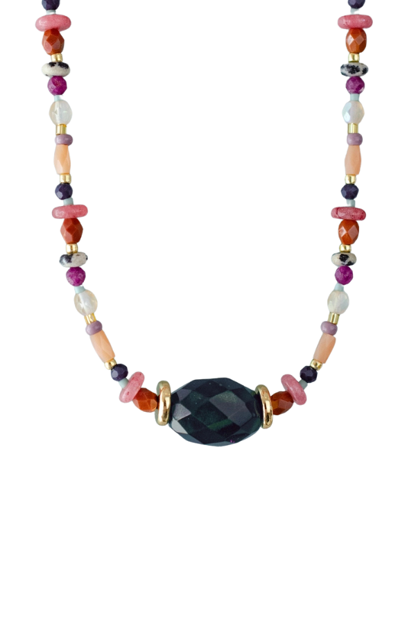 Jewel Toned Seed Bead Necklace
