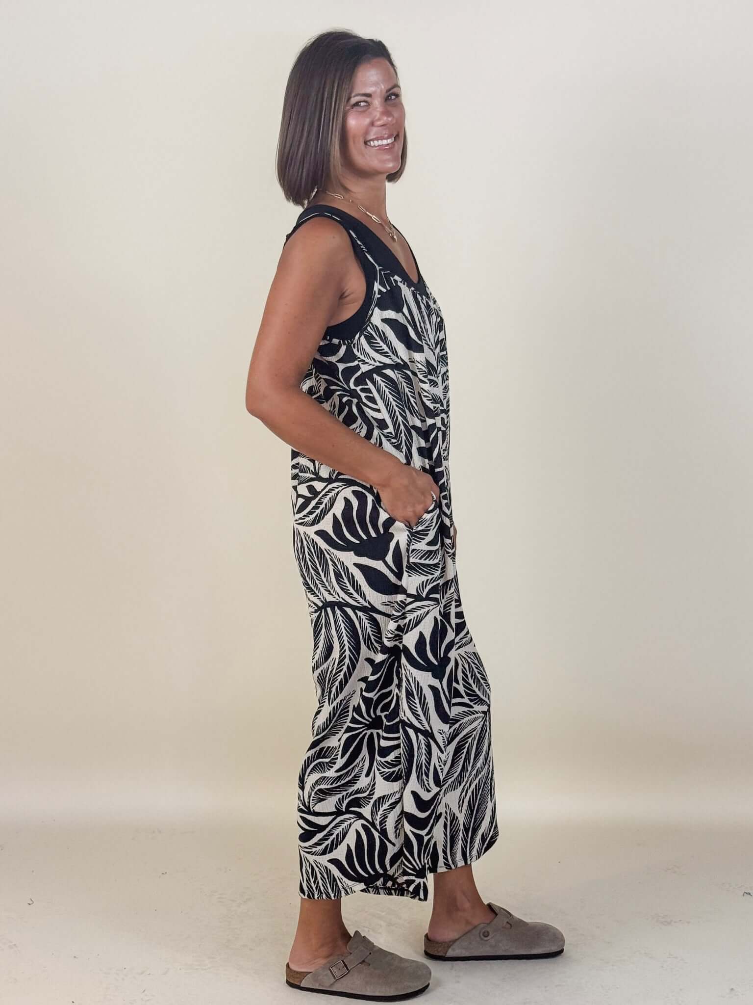 [Z Supply] Flared Isla Leaf Jumpsuit