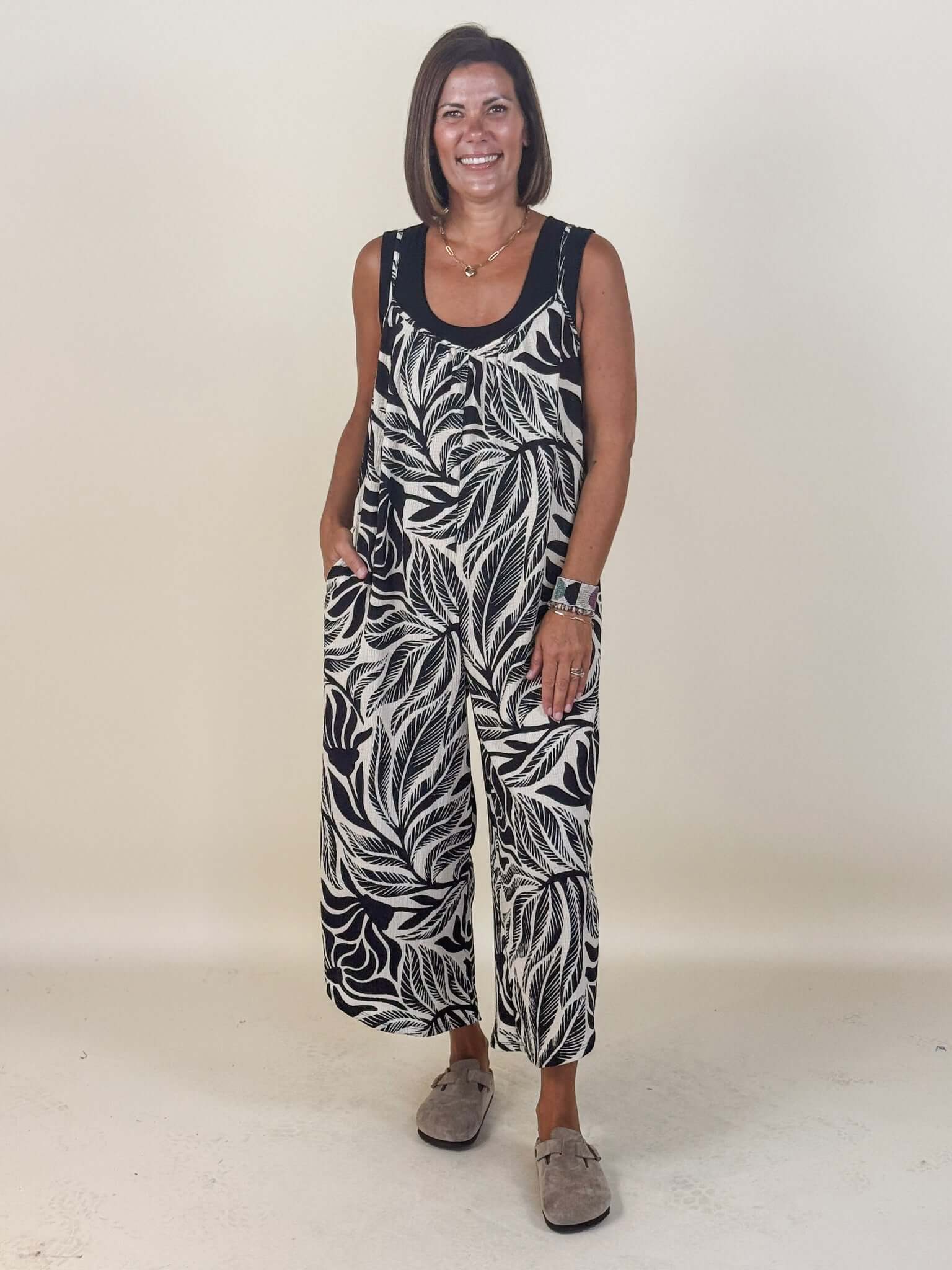 [Z Supply] Flared Isla Leaf Jumpsuit