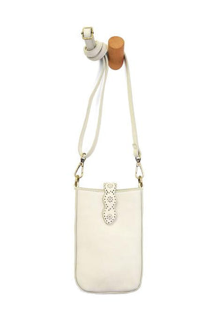 Laser Cut Daisy Phone Crossbody - White