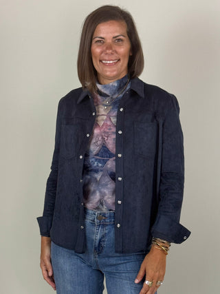 Irina Long Sleeve Suede Shirt