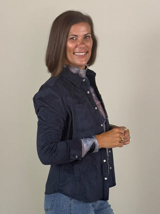 Irina Long Sleeve Suede Shirt