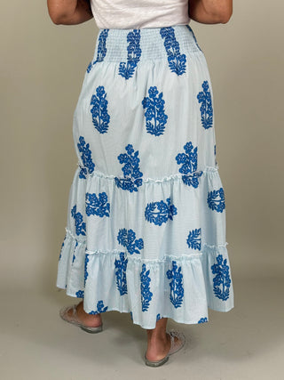 Sam Smocked Waist Floral Skirt
