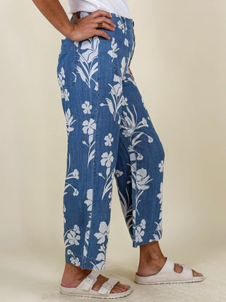 [TRIBAL] Flora Flowy Wide Crop Pants