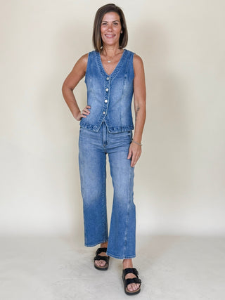 [Z Supply] Luna High Rise Bowed Crop Jeans