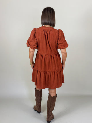 Jacey Corduroy Babydoll Mini Dress
