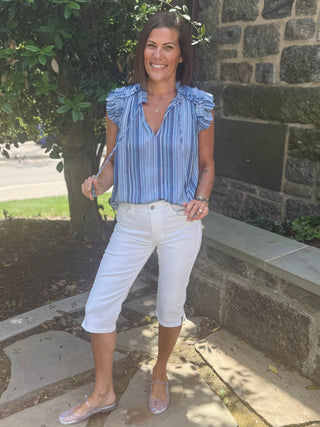 [Liverpool] Reina Capris with Slit, 17" Inseam