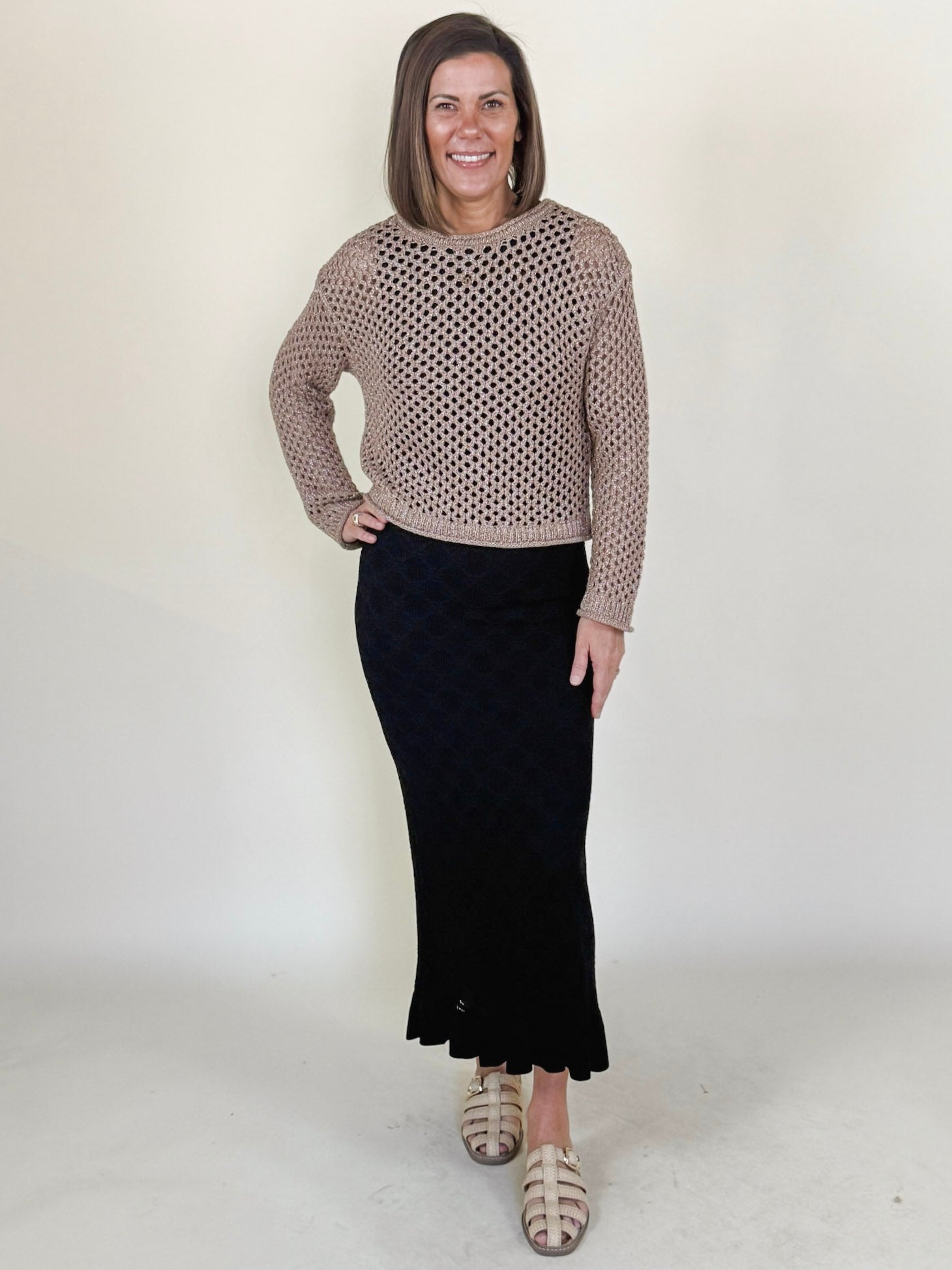 [Z Supply] Cala Shimmer Crochet Sweater