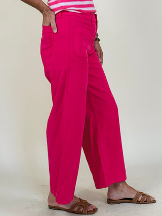 [Liverpool] Bianca Crop Wide Leg with Patch Pockets, 27" Inseam