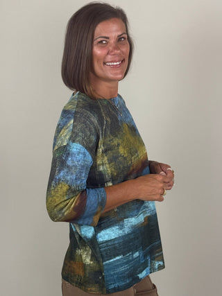 Brigitte 3/4 Sleeve Boat Neck Top