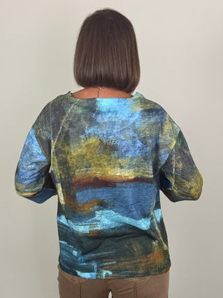 Brigitte 3/4 Sleeve Boat Neck Top