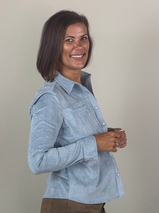 Irina Long Sleeve Suede Shirt