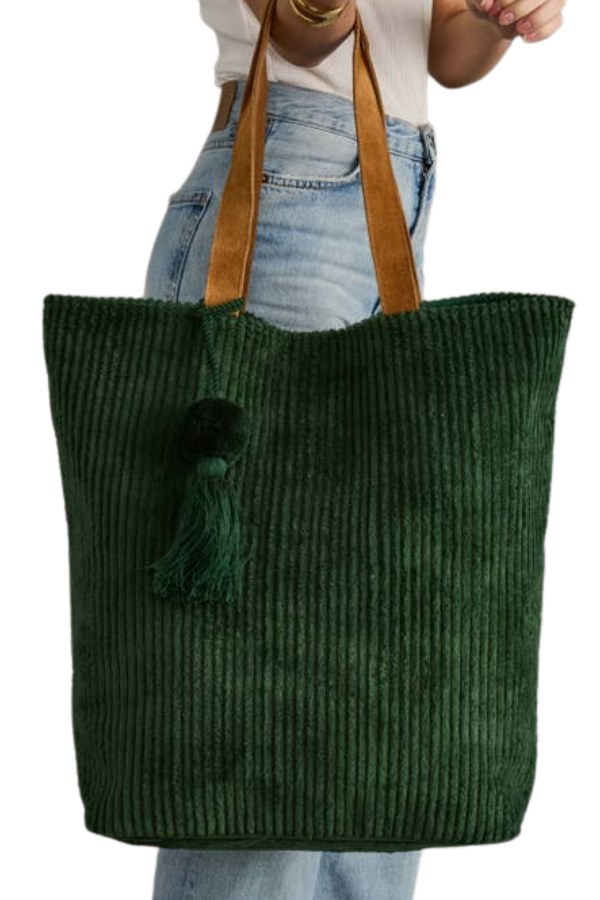 Corduroy Tote - Dk. Green