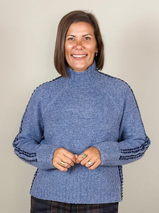 Brin Contrast Stitch Sweater
