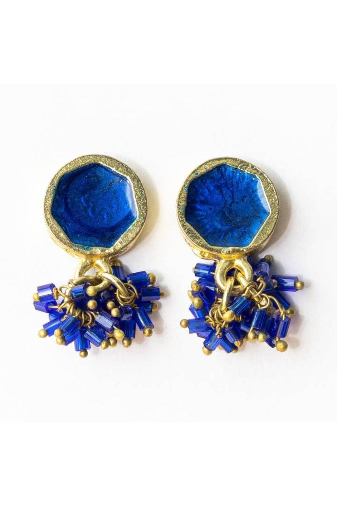 Kimberly Enamel Earrings - Royal Blue
