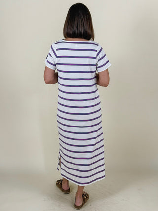 Vania Striped V-Neck Dress