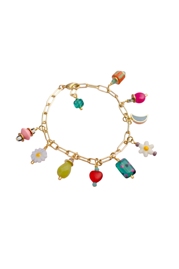 Colorful Flower Charm Bracelet