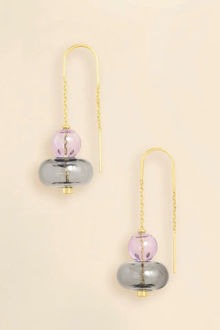 Refined Glass Stacked Threader - Lavender/Smoke/Gold