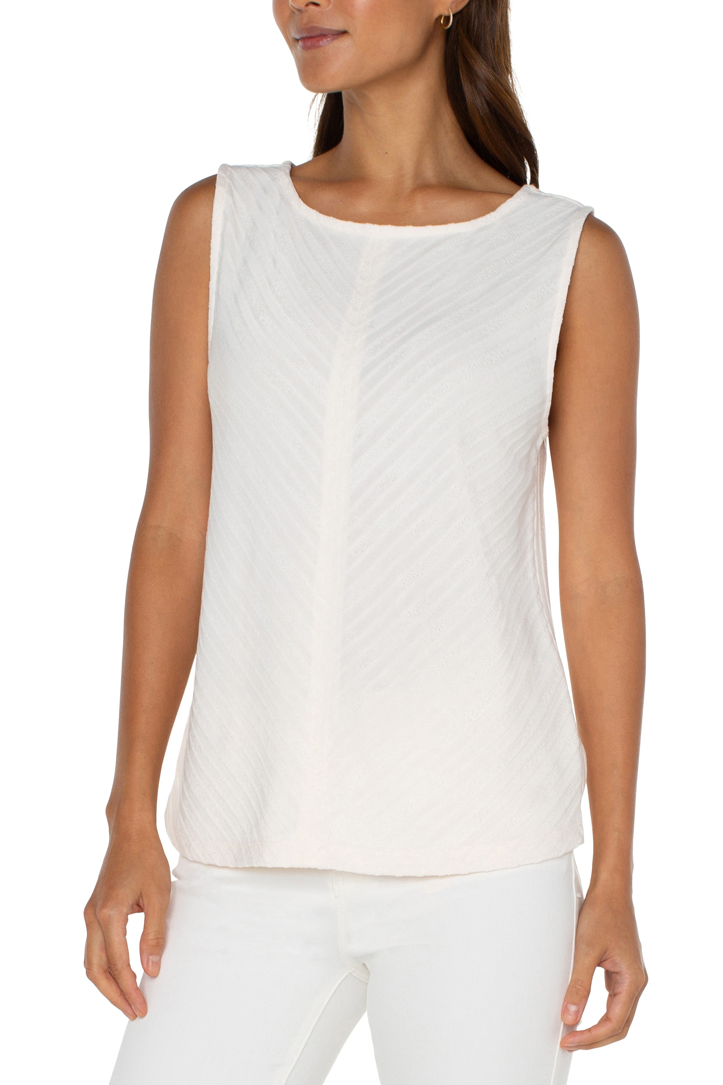 [Liverpool] Sleeveless Boat Neck Top