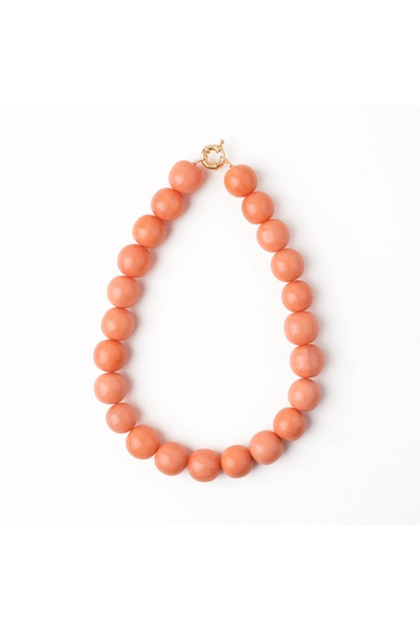 Iris Large Resin Bead Necklace - Coral